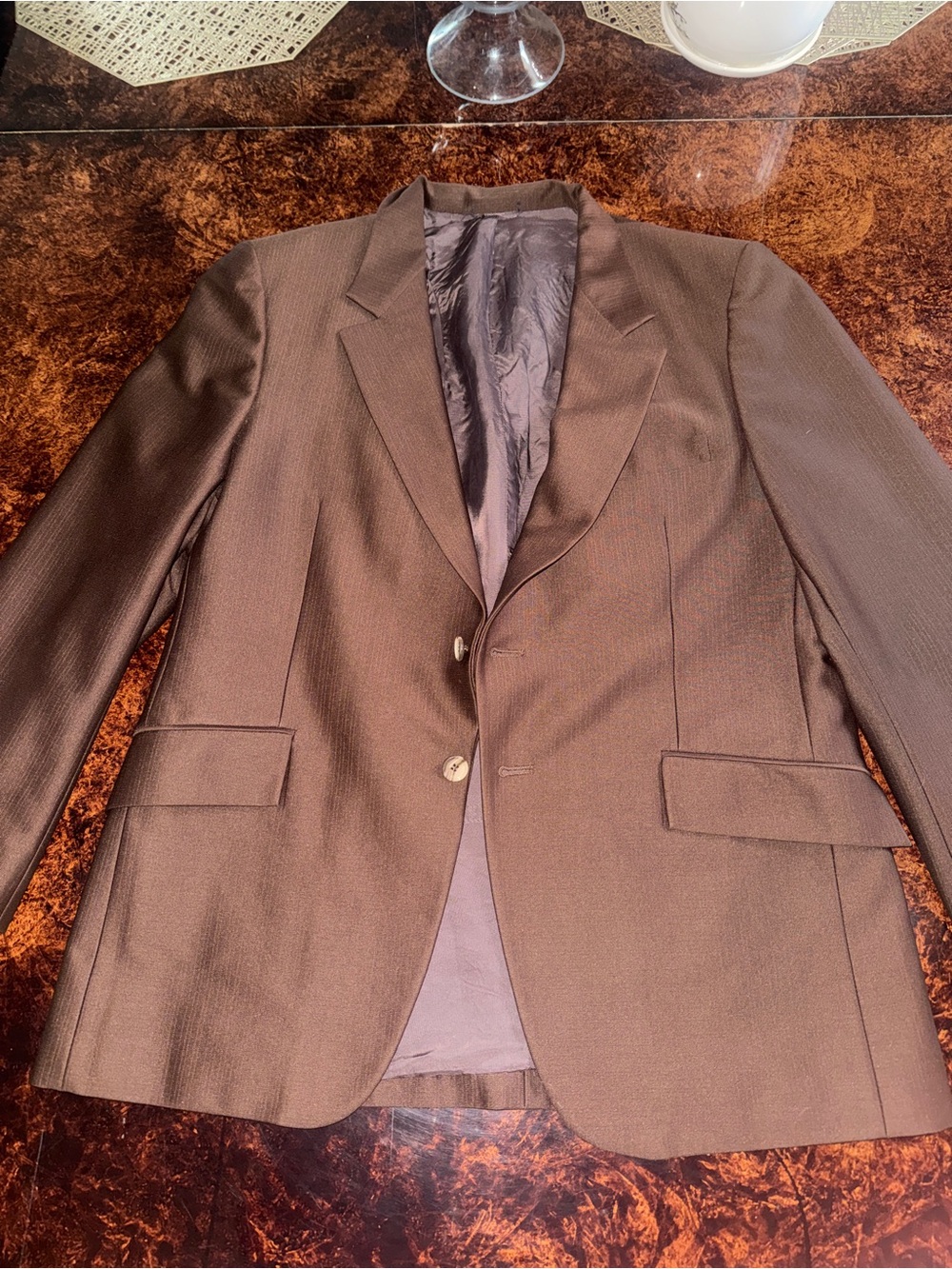 Renzo and Kai Brown Two-Button Men's Blazer